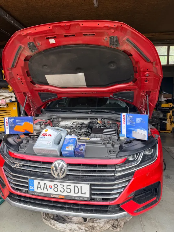 Volkswagen počas výmeny oleja a filtrov